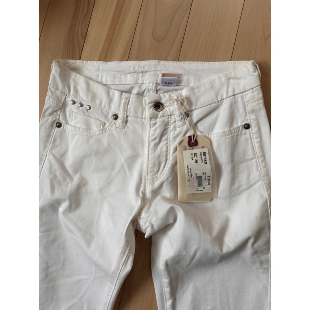 o low waist bootcut pants Y2K deadstock white size 25 - Picture 7 of 14